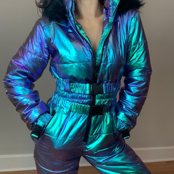 iridescent holograph club exx colder snow suit ski - Picture 14 of 15